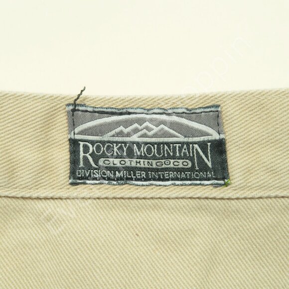 Vintage Rocky Mountain Bareback Jeans Womens 33 Beige Denim Straight Leg 90s - Picture 4 of 6